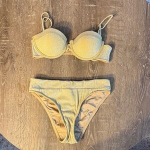 Triangl Swimwear Gold Sparkle Bikini